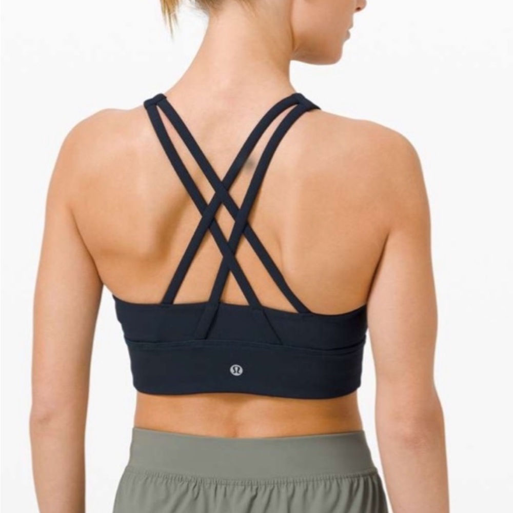 Lululemon Energy Bra High Neck Long Line Rib
True Navy